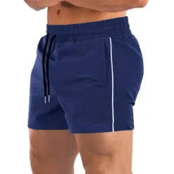 Discount OUKU Men's Shorts Sports Going out Weekend Running Casual Drawstring Elastic Waist Plain Knee Length Gymnatics Activewear Black Army Green Micro-elastic