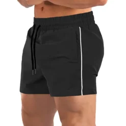 Discount OUKU Men's Shorts Sports Going out Weekend Running Casual Drawstring Elastic Waist Plain Knee Length Gymnatics Activewear Black Army Green Micro-elastic