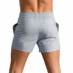 Discount OUKU Men's Shorts Sports Going out Weekend Running Casual Drawstring Elastic Waist Plain Knee Length Gymnatics Activewear Black Army Green Micro-elastic
