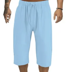Discount OUKU Men's Shorts Summer Shorts Capri Pants Drawstring Elastic Waist Plain Comfort Outdoor Daily Going out Stylish Casual Black White