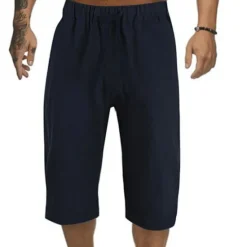 Discount OUKU Men's Shorts Summer Shorts Capri Pants Drawstring Elastic Waist Plain Comfort Outdoor Daily Going out Stylish Casual Black White