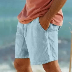Hot OUKU Men's Shorts Summer Shorts Beach Shorts Pocket Drawstring Elastic Waist Plain Comfort Breathable Short Casual Daily Holiday Fashion Classic Style Black White