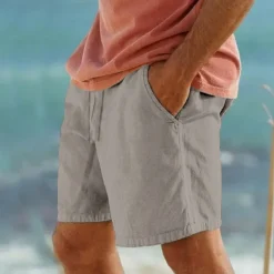 Hot OUKU Men's Shorts Summer Shorts Beach Shorts Pocket Drawstring Elastic Waist Plain Comfort Breathable Short Casual Daily Holiday Fashion Classic Style Black White