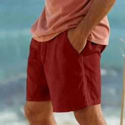 Hot OUKU Men's Shorts Summer Shorts Beach Shorts Pocket Drawstring Elastic Waist Plain Comfort Breathable Short Casual Daily Holiday Fashion Classic Style Black White