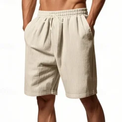 Outlet OUKU Men's Shorts Summer Shorts Beach Shorts Casual Shorts Pocket Drawstring Elastic Waist Plain Comfort Breathable Short Outdoor Vacation Sport Casual Black White
