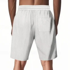 Outlet OUKU Men's Shorts Summer Shorts Beach Shorts Casual Shorts Pocket Drawstring Elastic Waist Plain Comfort Breathable Short Outdoor Vacation Sport Casual Black White