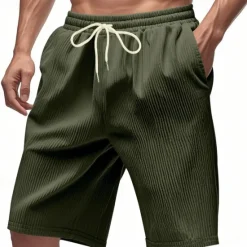 Outlet OUKU Men's Shorts Summer Shorts Beach Shorts Casual Shorts Pocket Drawstring Elastic Waist Plain Comfort Breathable Short Outdoor Vacation Sport Casual Black White