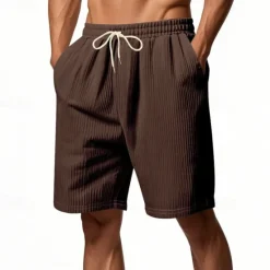 Outlet OUKU Men's Shorts Summer Shorts Beach Shorts Casual Shorts Pocket Drawstring Elastic Waist Plain Comfort Breathable Short Outdoor Vacation Sport Casual Black White