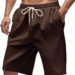 Outlet OUKU Men's Shorts Summer Shorts Beach Shorts Casual Shorts Pocket Drawstring Elastic Waist Plain Comfort Breathable Short Outdoor Vacation Sport Casual Black White
