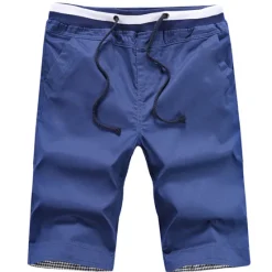 Hot OUKU Men's Shorts Summer Shorts Casual Shorts Pocket Drawstring Elastic Waist Plain Comfort Breathable Sports Outdoor Holiday Going out Cotton Blend Stylish Basic Black White