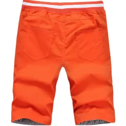 Hot OUKU Men's Shorts Summer Shorts Casual Shorts Pocket Drawstring Elastic Waist Plain Comfort Breathable Sports Outdoor Holiday Going out Cotton Blend Stylish Basic Black White