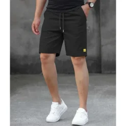Best OUKU Men's Shorts Summer Shorts Work Shorts Casual Shorts Pocket Drawstring Elastic Waist Plain Comfort Breathable Short Outdoor Vacation Sport Casual Black Pink