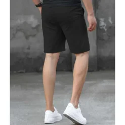Best OUKU Men's Shorts Summer Shorts Work Shorts Casual Shorts Pocket Drawstring Elastic Waist Plain Comfort Breathable Short Outdoor Vacation Sport Casual Black Pink