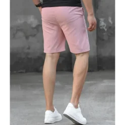 Best OUKU Men's Shorts Summer Shorts Work Shorts Casual Shorts Pocket Drawstring Elastic Waist Plain Comfort Breathable Short Outdoor Vacation Sport Casual Black Pink