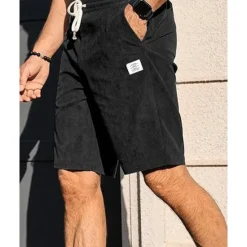 Outlet OUKU Men's Shorts Summer Shorts Casual Shorts Pocket Drawstring Elastic Waist Plain Comfort Breathable Short Outdoor Vacation Sport Casual Black White