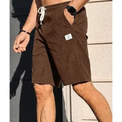 Outlet OUKU Men's Shorts Summer Shorts Casual Shorts Pocket Drawstring Elastic Waist Plain Comfort Breathable Short Outdoor Vacation Sport Casual Black White