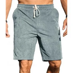Outlet OUKU Men's Shorts Summer Shorts Casual Shorts Pocket Drawstring Elastic Waist Plain Comfort Breathable Short Outdoor Vacation Sport Casual Black White