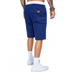 Clearance OUKU Men's Shorts Summer Shorts Casual Shorts Pocket Drawstring Elastic Waist Plain Comfort Breathable Short Outdoor Vacation Sport Casual Black Royal Blue
