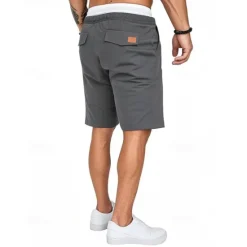 Clearance OUKU Men's Shorts Summer Shorts Casual Shorts Pocket Drawstring Elastic Waist Plain Comfort Breathable Short Outdoor Vacation Sport Casual Black Royal Blue