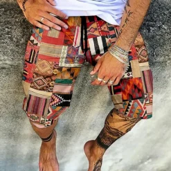 Discount OUKU Men's Shorts Summer Shorts Beach Shorts Elastic Waist Print Graphic Prints Outdoor Knee Length Daily Beach Hawaiian Designer 1 2 Micro-elastic