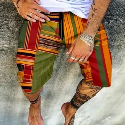 Discount OUKU Men's Shorts Summer Shorts Beach Shorts Elastic Waist Print Graphic Prints Outdoor Knee Length Daily Beach Hawaiian Designer 1 2 Micro-elastic