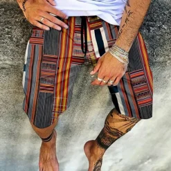 Discount OUKU Men's Shorts Summer Shorts Beach Shorts Elastic Waist Print Graphic Prints Outdoor Knee Length Daily Beach Hawaiian Designer 1 2 Micro-elastic