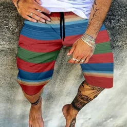 Discount OUKU Men's Shorts Summer Shorts Beach Shorts Elastic Waist Print Graphic Prints Outdoor Knee Length Daily Beach Hawaiian Designer 1 2 Micro-elastic