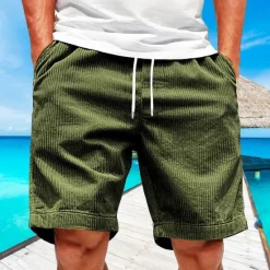 Sale OUKU Men's Shorts Summer Shorts Casual Shorts Pocket Drawstring Elastic Waist Plain Comfort Breathable Short Outdoor Vacation Sport Casual Black Yellow