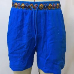 OUKU Men's Shorts Summer Shorts Casual Shorts Pocket Drawstring Elastic Waist Florals Comfort Breathable Short Outdoor Vacation Ethnic Casual Royal Blue