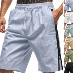 Outlet OUKU Men's Shorts Summer Shorts Casual Shorts Pocket Drawstring Elastic Waist Plain Comfort Breathable Short Outdoor Vacation Sport Casual Black White