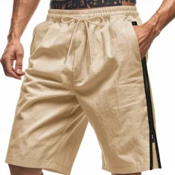 Outlet OUKU Men's Shorts Summer Shorts Casual Shorts Pocket Drawstring Elastic Waist Plain Comfort Breathable Short Outdoor Vacation Sport Casual Black White
