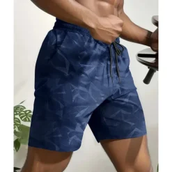 Hot OUKU Men's Shorts Summer Shorts Beach Shorts Casual Shorts Pocket Drawstring Elastic Waist Camouflage Comfort Breathable Short Outdoor Vacation Sport Casual Black Red