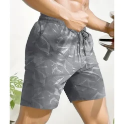 Hot OUKU Men's Shorts Summer Shorts Beach Shorts Casual Shorts Pocket Drawstring Elastic Waist Camouflage Comfort Breathable Short Outdoor Vacation Sport Casual Black Red