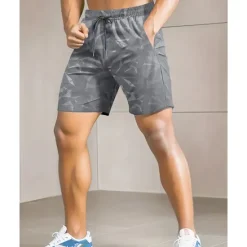 Hot OUKU Men's Shorts Summer Shorts Beach Shorts Casual Shorts Pocket Drawstring Elastic Waist Camouflage Comfort Breathable Short Outdoor Vacation Sport Casual Black Red