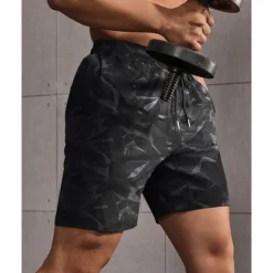 Hot OUKU Men's Shorts Summer Shorts Beach Shorts Casual Shorts Pocket Drawstring Elastic Waist Camouflage Comfort Breathable Short Outdoor Vacation Sport Casual Black Red