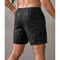 Hot OUKU Men's Shorts Summer Shorts Beach Shorts Casual Shorts Pocket Drawstring Elastic Waist Camouflage Comfort Breathable Short Outdoor Vacation Sport Casual Black Red