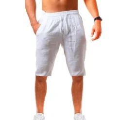 Hot OUKU Men's Shorts Summer Shorts Beach Shorts Drawstring Plain Yoga Business Beach Hawaiian Casual Black White