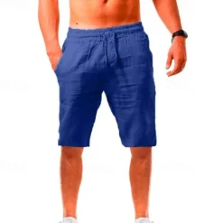 Hot OUKU Men's Shorts Summer Shorts Beach Shorts Drawstring Plain Yoga Business Beach Hawaiian Casual Black White