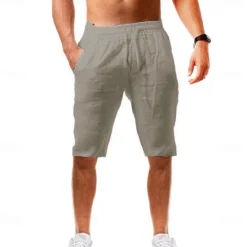 Hot OUKU Men's Shorts Summer Shorts Beach Shorts Drawstring Plain Yoga Business Beach Hawaiian Casual Black White