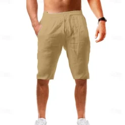 Hot OUKU Men's Shorts Summer Shorts Beach Shorts Drawstring Plain Yoga Business Beach Hawaiian Casual Black White