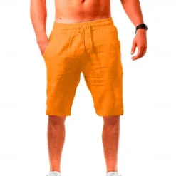 Hot OUKU Men's Shorts Summer Shorts Beach Shorts Drawstring Plain Yoga Business Beach Hawaiian Casual Black White