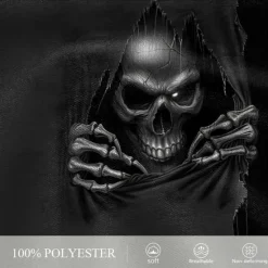 Sale OUKU Men's Shorts Summer Shorts Casual Shorts Pocket Elastic Waist 3D Print Skull Optical Illusion Halloween Costumes Soft Breathable Short Casual Daily Holiday Fashion Streetwear Micro-elastic Black