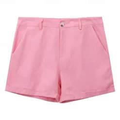 New OUKU Men's Shorts Summer Shorts Work Shorts Casual Shorts Buttons Pocket Plain Comfort Short Holiday Beach Weekend Fashion Casual White Yellow