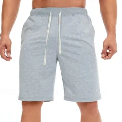 Hot OUKU Men's Shorts Summer Shorts Casual Shorts Pocket Drawstring Plain Comfort Breathable Knee Length Outdoor Vacation Sport Casual Black White