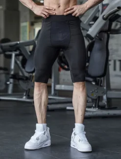 Clearance OUKU Men's Shorts Sunday Shorts Sports Going out Weekend Running Casual Elastic Waist Plain Knee Length Gymnatics Activewear Black White Micro-elastic