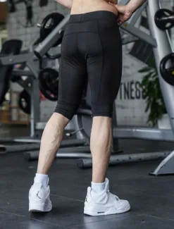 Clearance OUKU Men's Shorts Sunday Shorts Sports Going out Weekend Running Casual Elastic Waist Plain Knee Length Gymnatics Activewear Black White Micro-elastic