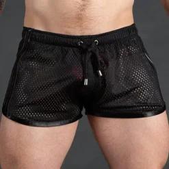Best OUKU Men's Shorts Sunday Shorts Sports Going out Weekend Running Casual Drawstring Elastic Waist Striped Knee Length Gymnatics Activewear Black White Micro-elastic