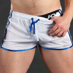 Best OUKU Men's Shorts Sunday Shorts Sports Going out Weekend Running Casual Drawstring Elastic Waist Striped Knee Length Gymnatics Activewear Black White Micro-elastic