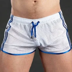 Best OUKU Men's Shorts Sunday Shorts Sports Going out Weekend Running Casual Drawstring Elastic Waist Striped Knee Length Gymnatics Activewear Black White Micro-elastic