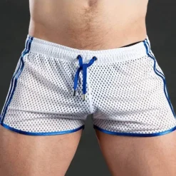 Best OUKU Men's Shorts Sunday Shorts Sports Going out Weekend Running Casual Drawstring Elastic Waist Striped Knee Length Gymnatics Activewear Black White Micro-elastic